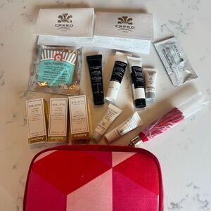 SISLEY MAKE-UP BAG WITH BRAND NEW  SISLEY TRAVEL PRODUCTS & CREEED TRAVEL PERFUM